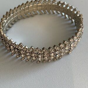 Elegant Vintage Silver Crystal Bracelet
